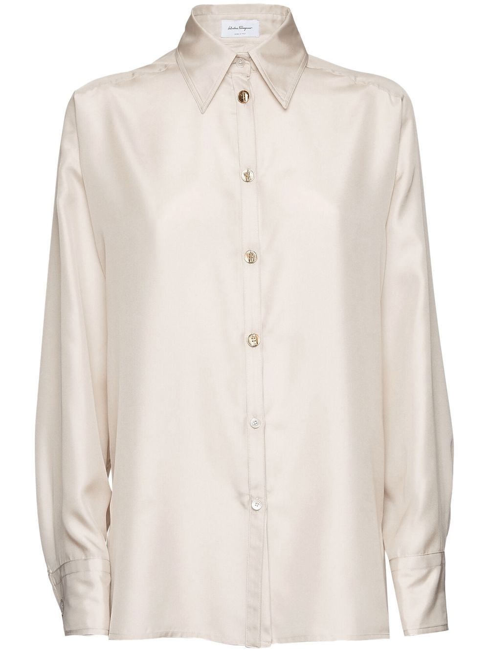 Technical satin shirt - White