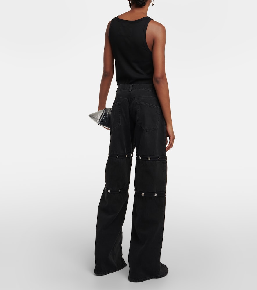 Deconstructed low-rise jeans