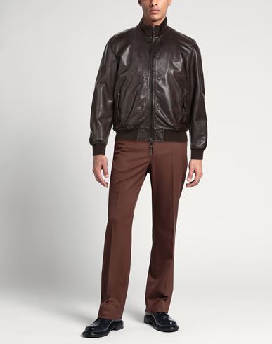Man Jacket Dark brown Size 40 Leather