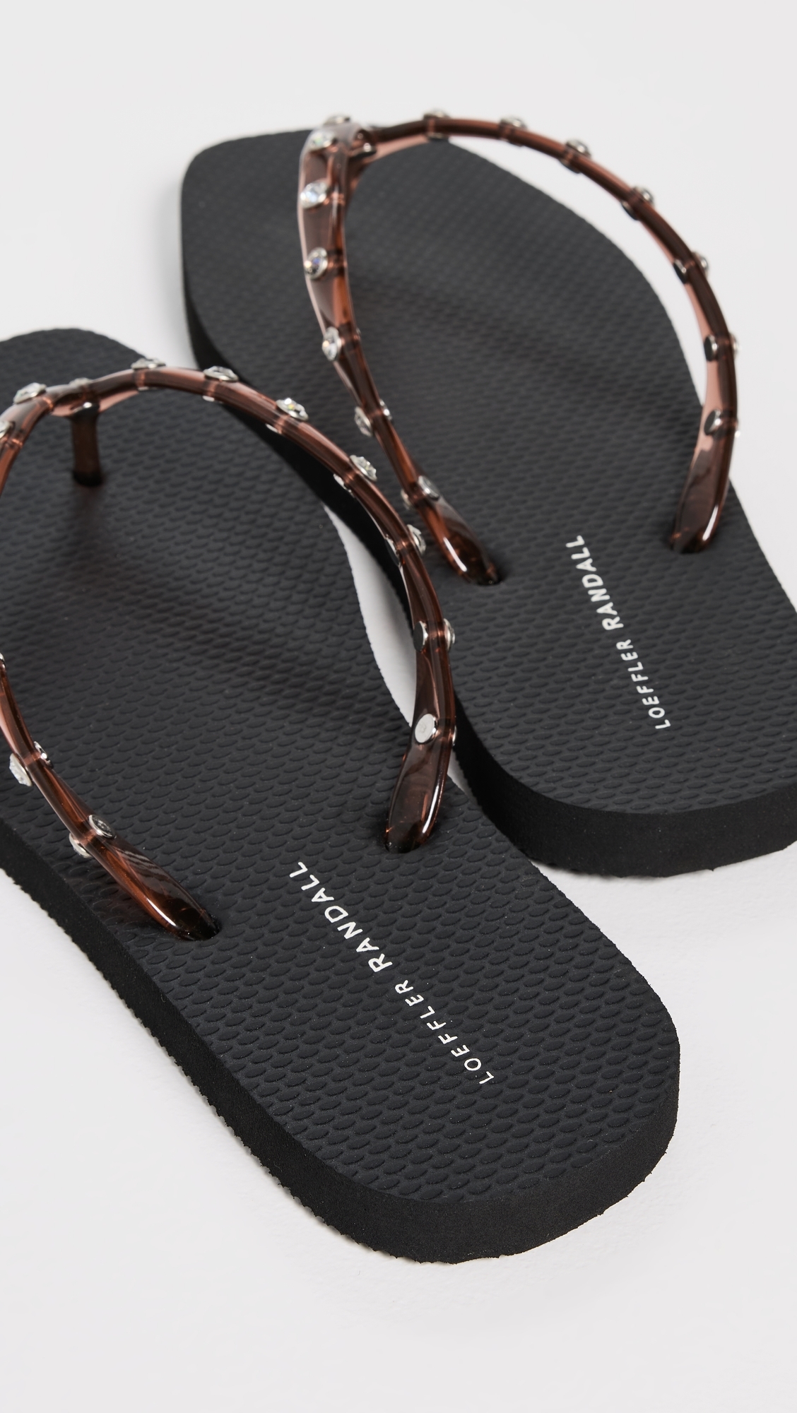 Taryn Crystal Jelly Flip Flops Brown/Black