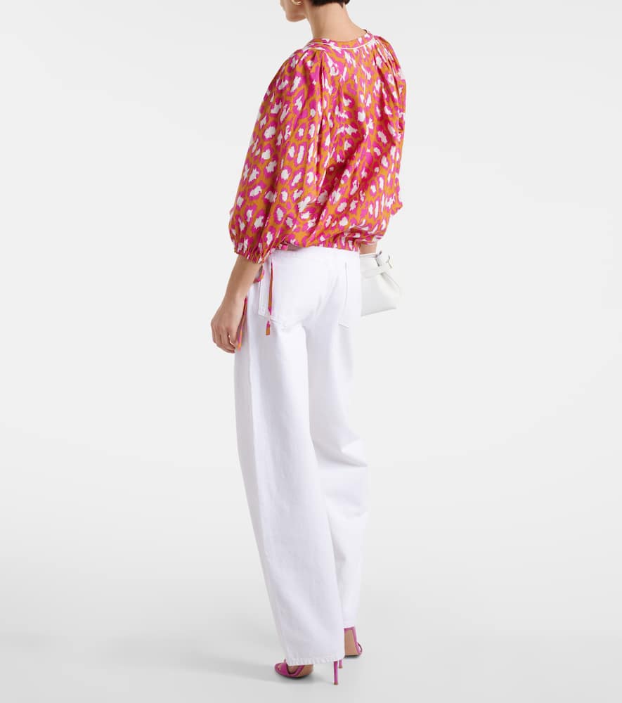 Diane von Furstenberg Juliette printed cotton-blend top