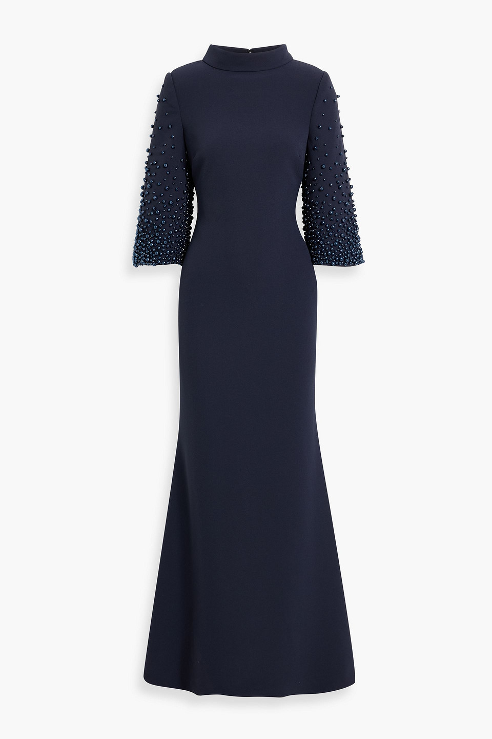 Bead-embellished crepe gown - Blue - US 4