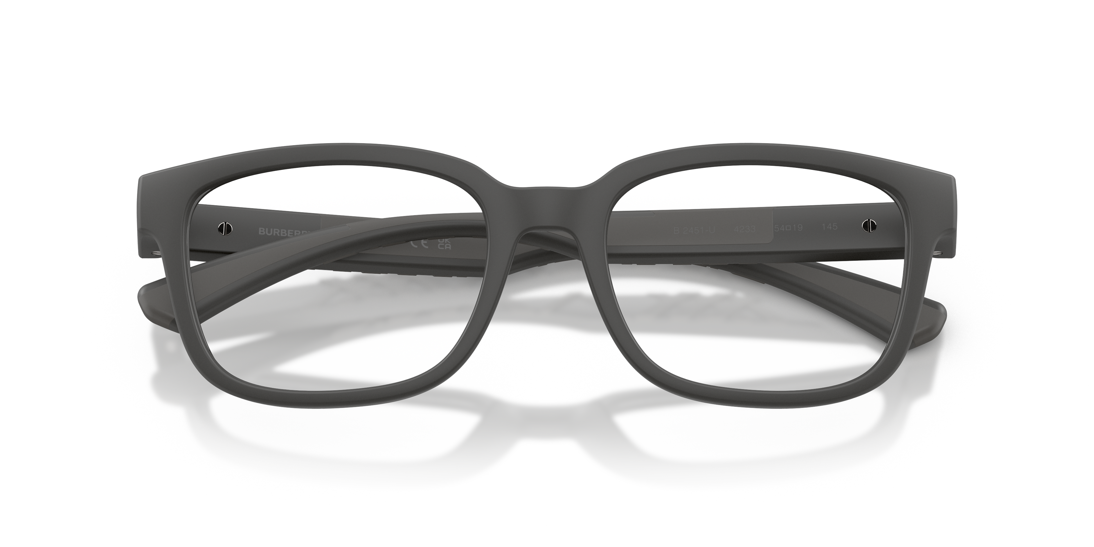 Burberry Man Burberry BE2451U 4233 Optical frames Injected Grey Transparent Squared Norma