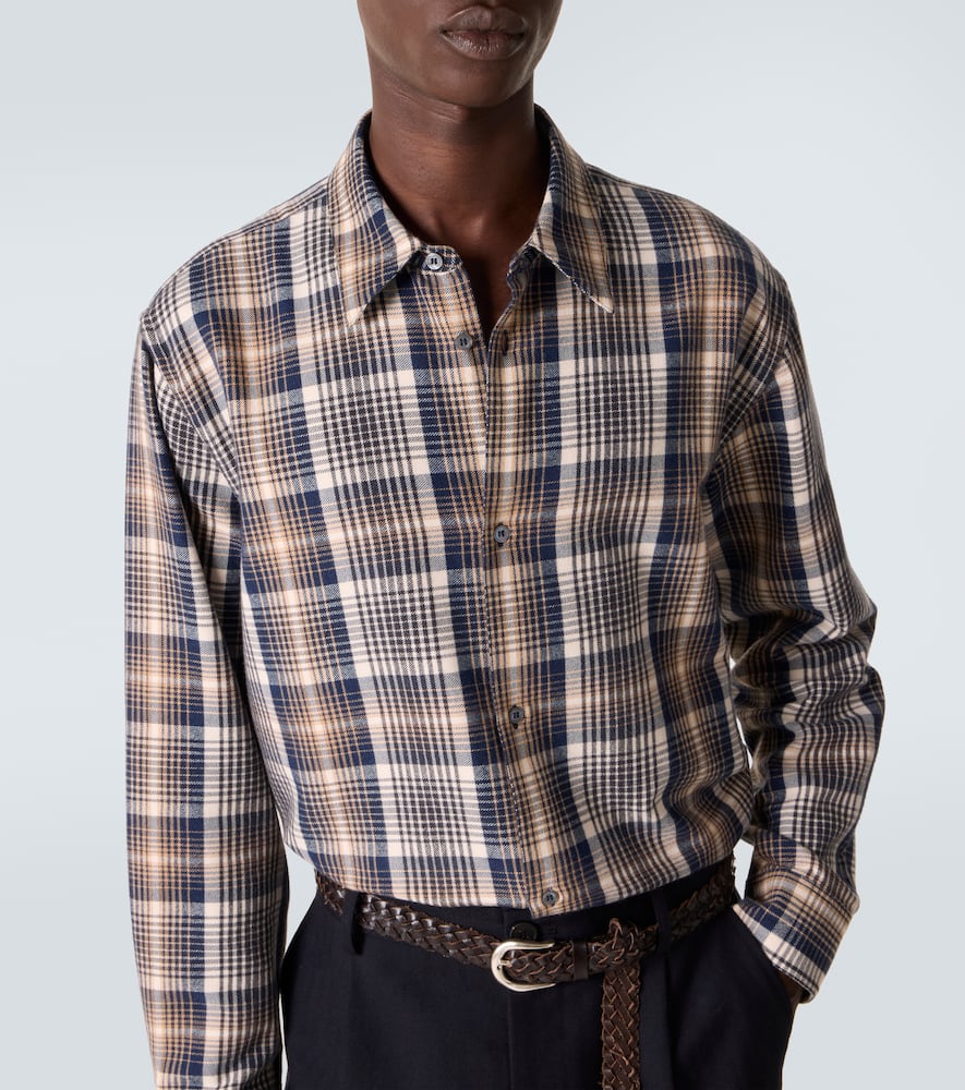 X Aaron Levine View checked cotton shirt