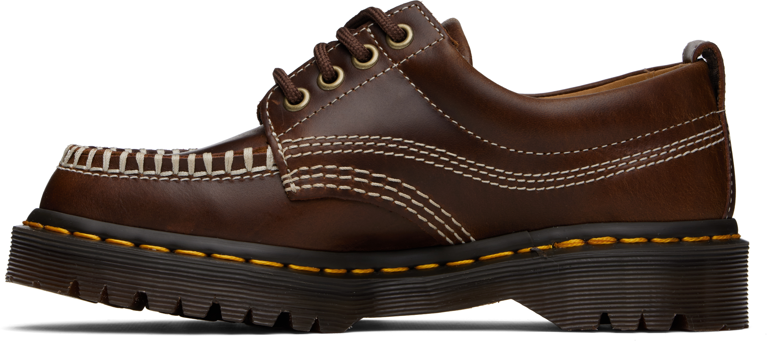 Dr. Martens Brown Lowell Leather Moc Toe Derbys