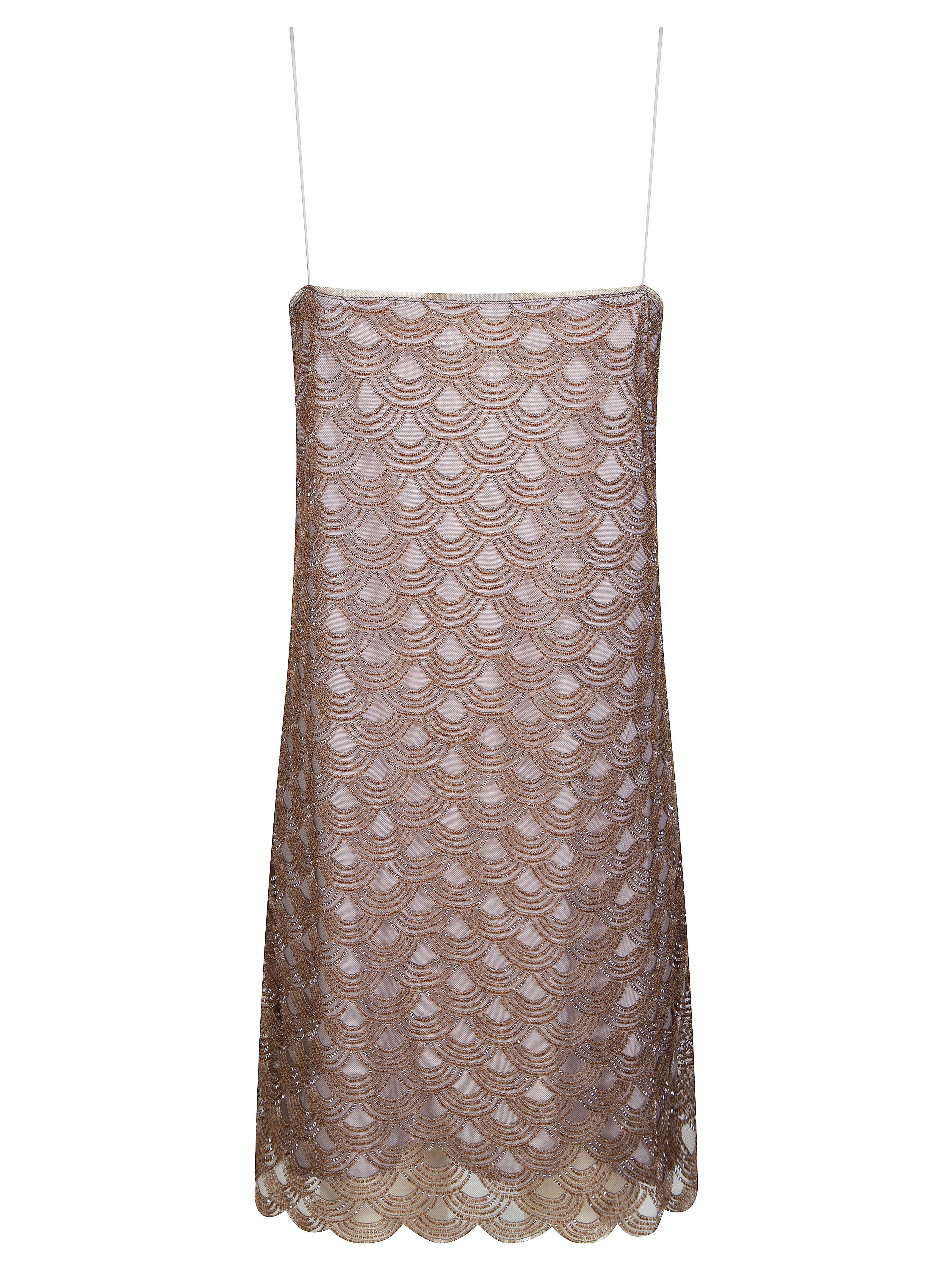 Scalloped Sequin Mini Dress in Polyester