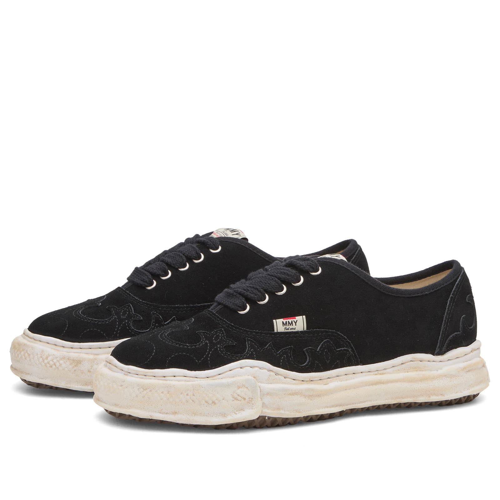 Men's Baker Western Detail Suede Low-Top Black