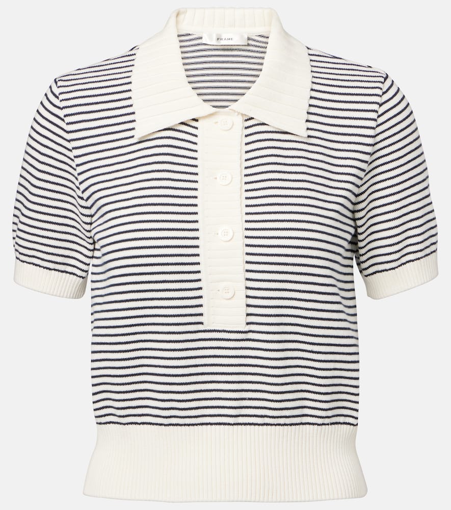 Striped cotton polo shirt