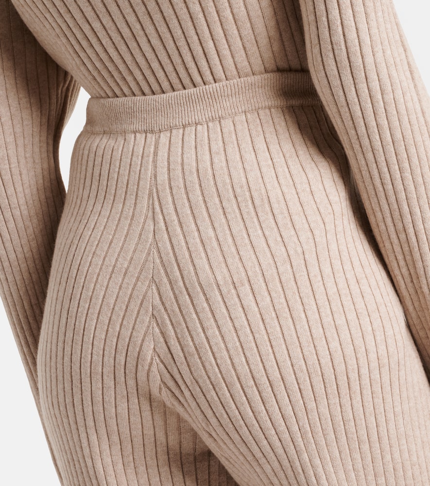 Ribbed-knit cotton and cashmere sweatpants