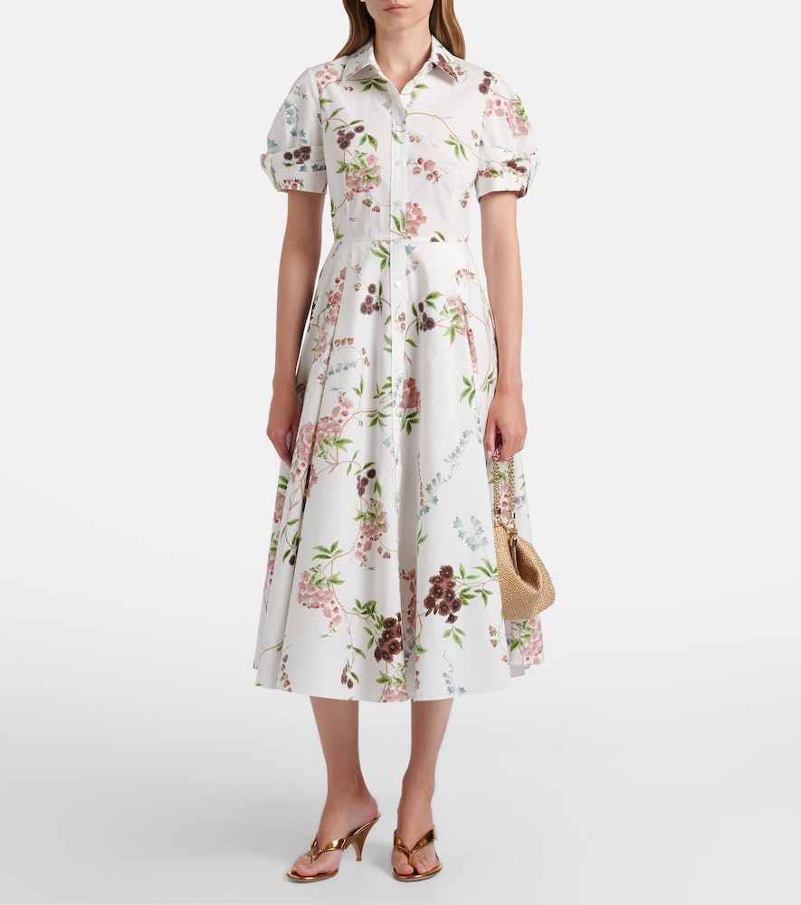 Floral cotton poplin shirt dress