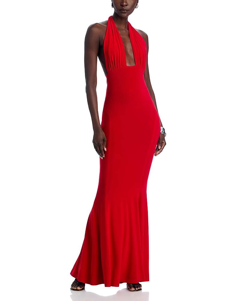 Cross Halter Fishtail Gown