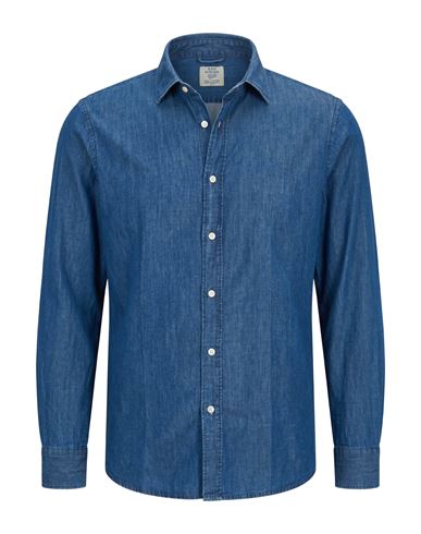 R3d Wöôd Man Denim shirt Blue Size S Cotton
