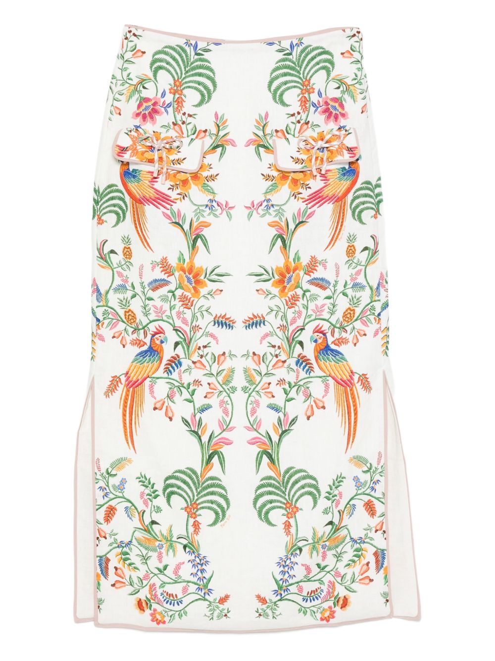 Delicate Forest maxi skirt - White
