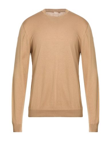 Man Sweater Camel Size 46 Silk, Cotton