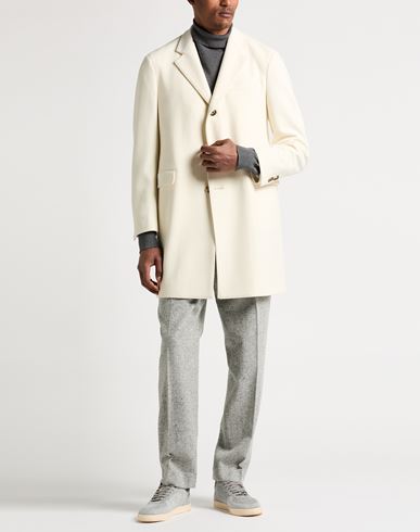 Man Coat White Size 42 Wool, Polyamide