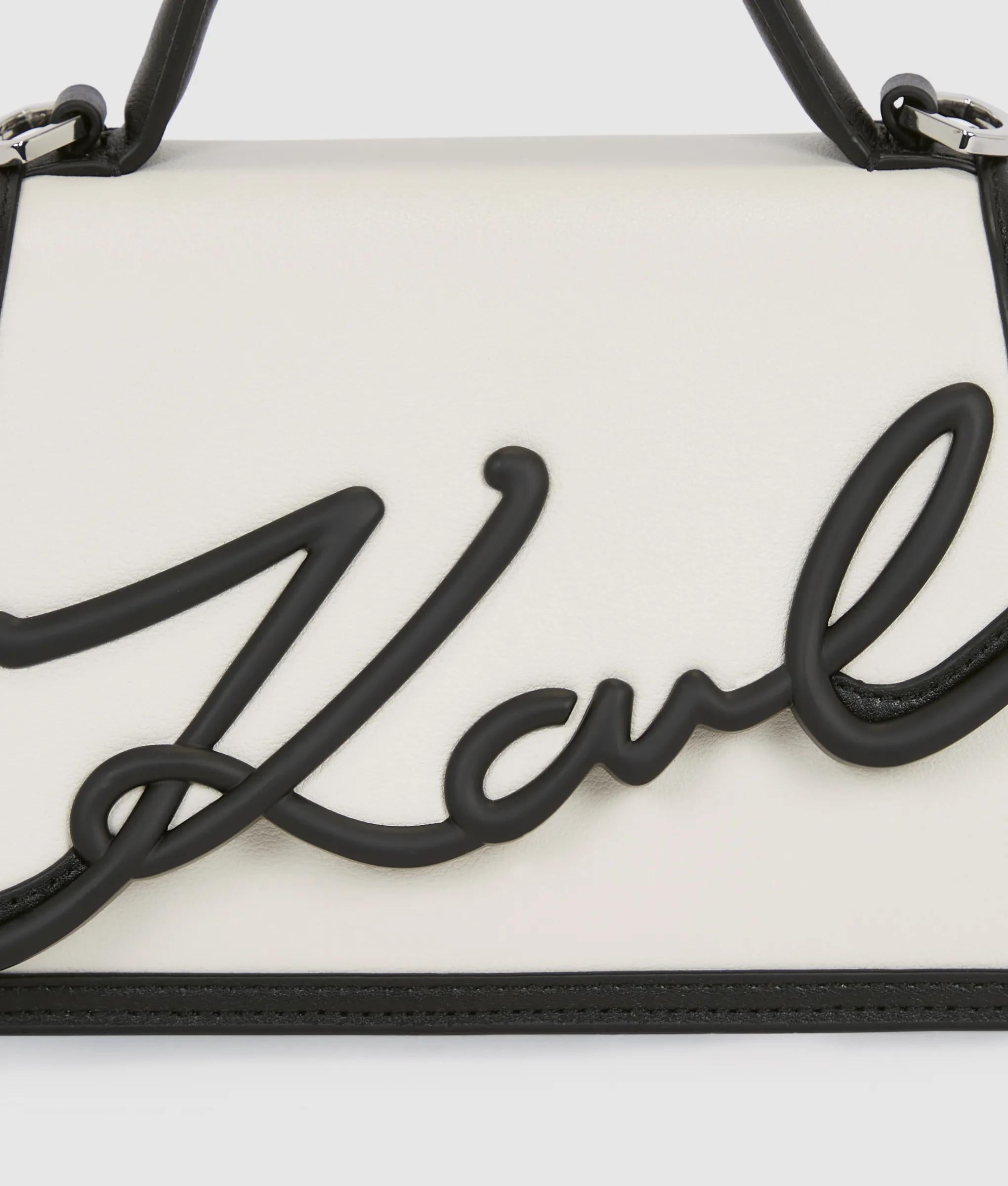 Karl Lagerfeld - K/signature Kleine Umhängetasche, Damen, Weiss/schwarz, Größe: One