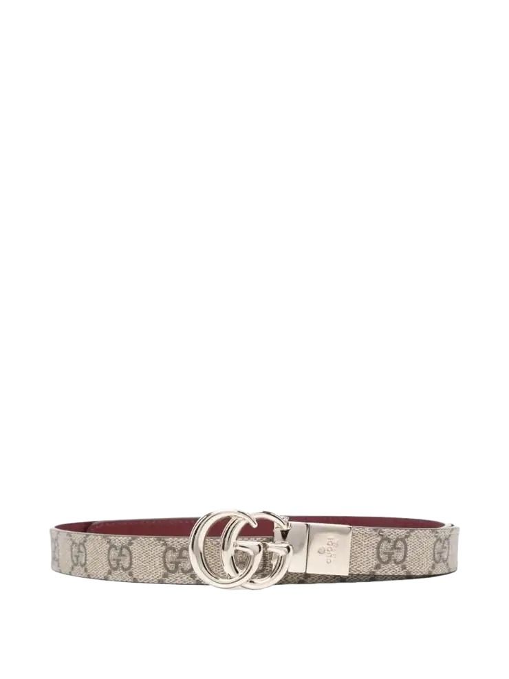 (WMNS) 25 GG Marmont Reversible Thin Belt 'Beige Red'