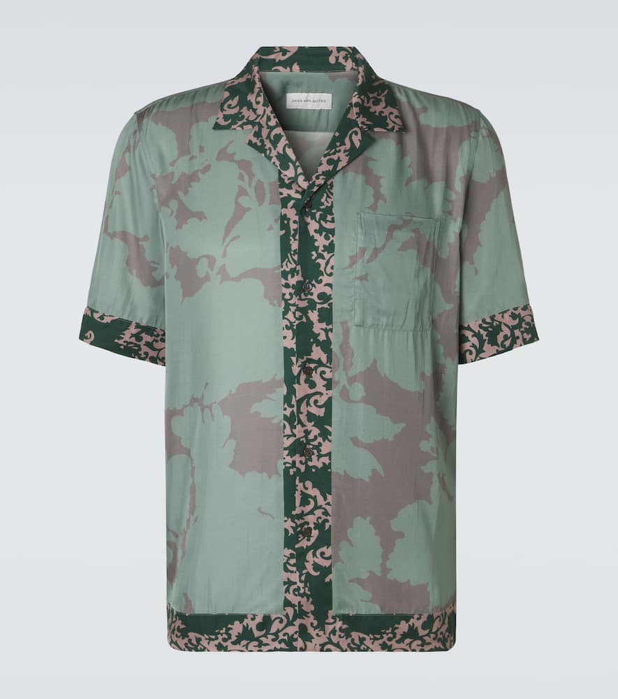 Printed bowling shirt