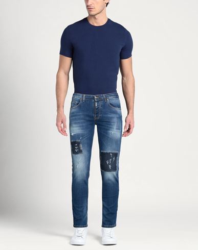 Man Jeans Blue Size 33 Cotton, Elastane