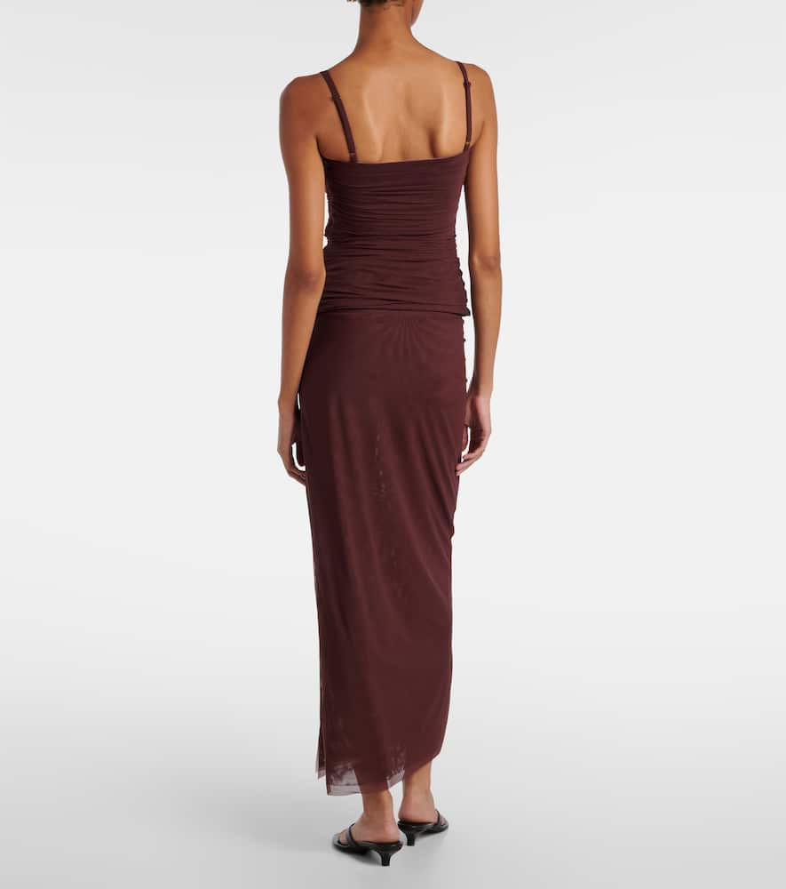 Gathered jersey tank top