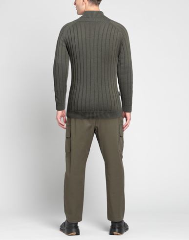 Man Turtleneck Military green Size M Cotton, Acrylic