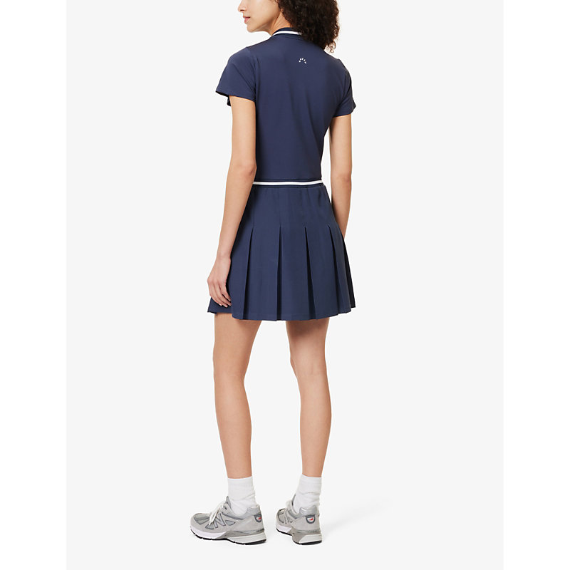 Womens Blue Nights Nora Contrast-trim Stretch-jersey Mini Dress XL