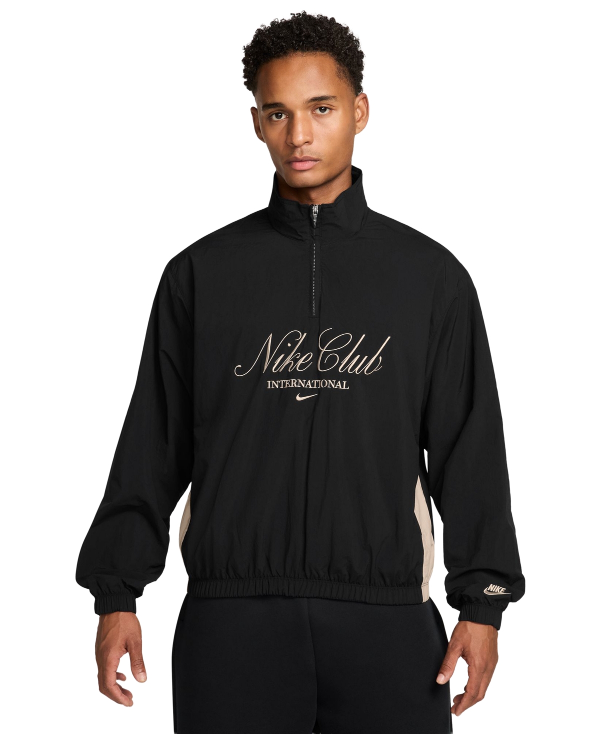 Men's Half-Zip Track Jacket - Black/Sanddrift
