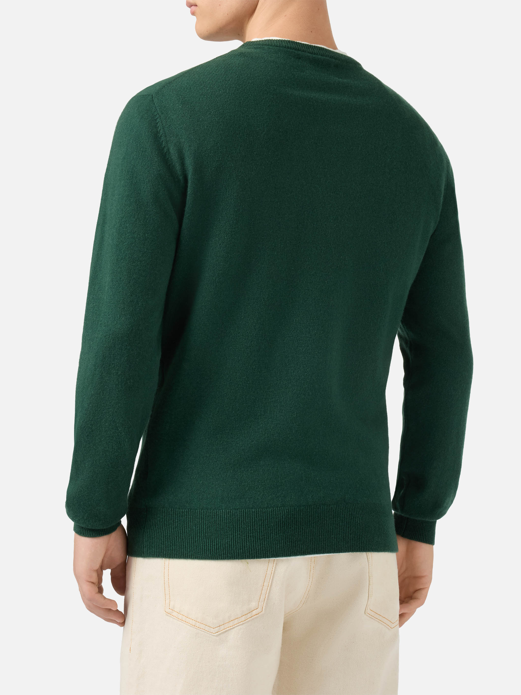 Regent Crewneck Sweater Dark Green Cashmere - Men