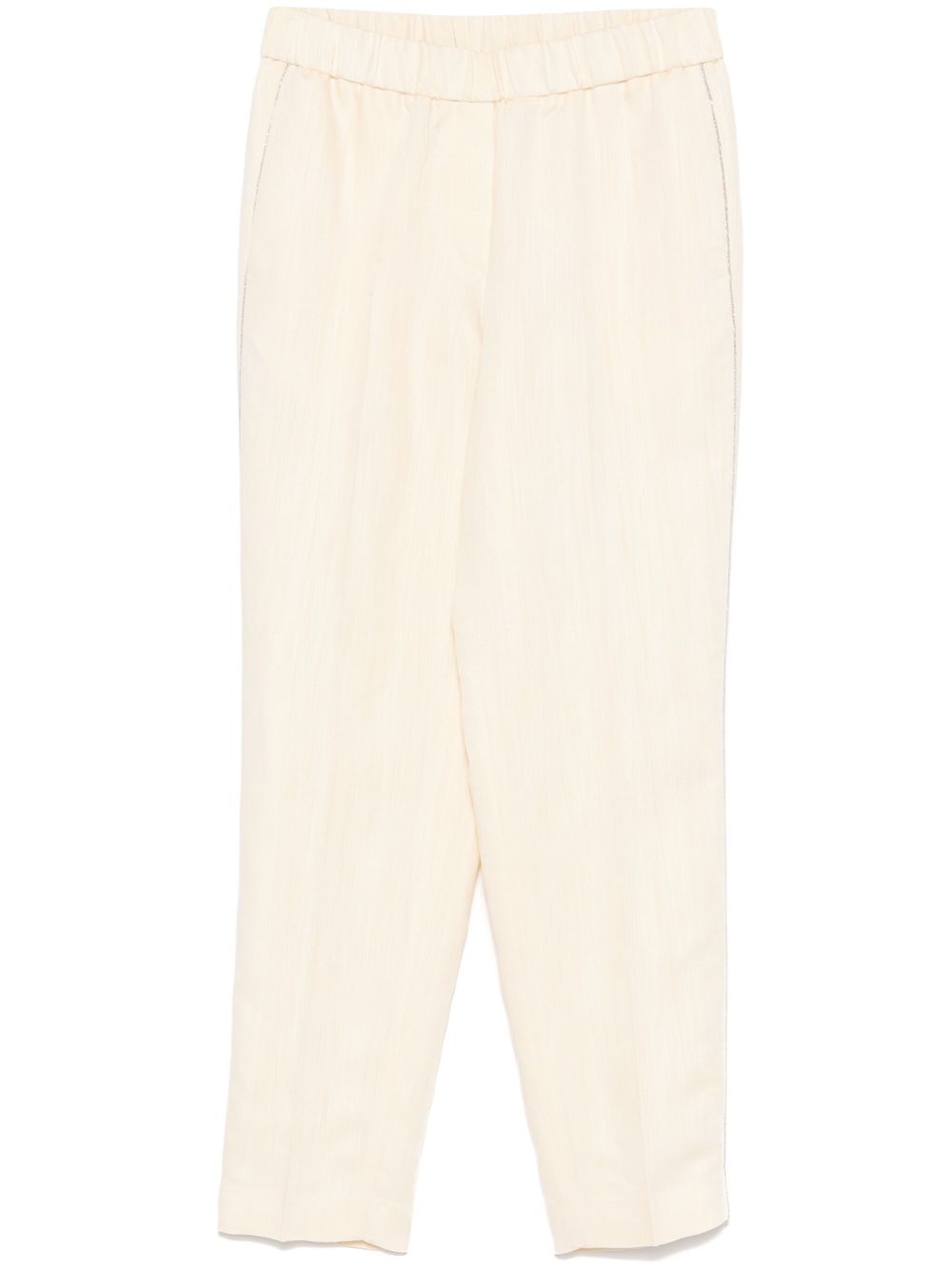 Beaded-trim trousers - Yellow