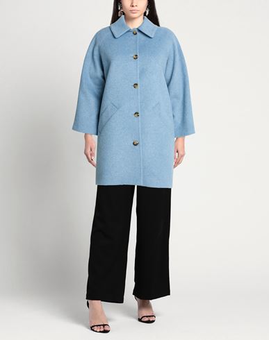 Woman Coat Light blue Size 10 Acrylic, Synthetic fibers, Wool, Alpaca wool, Mohair wool