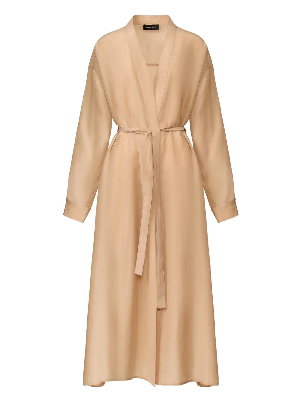 Belted Lyocell Coat — Beige