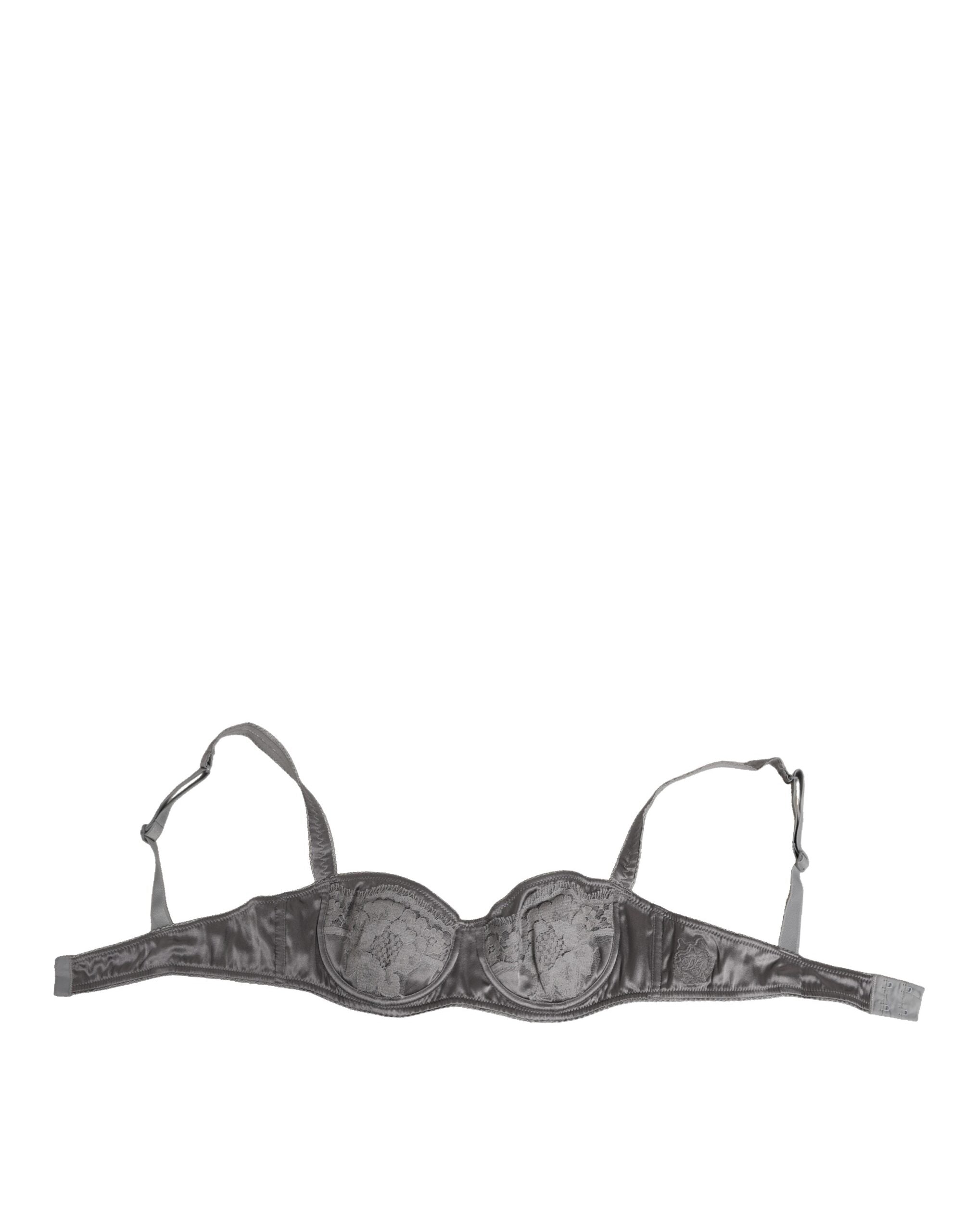 Gray Silk Underwired Balconette Bra Underwear Clothing