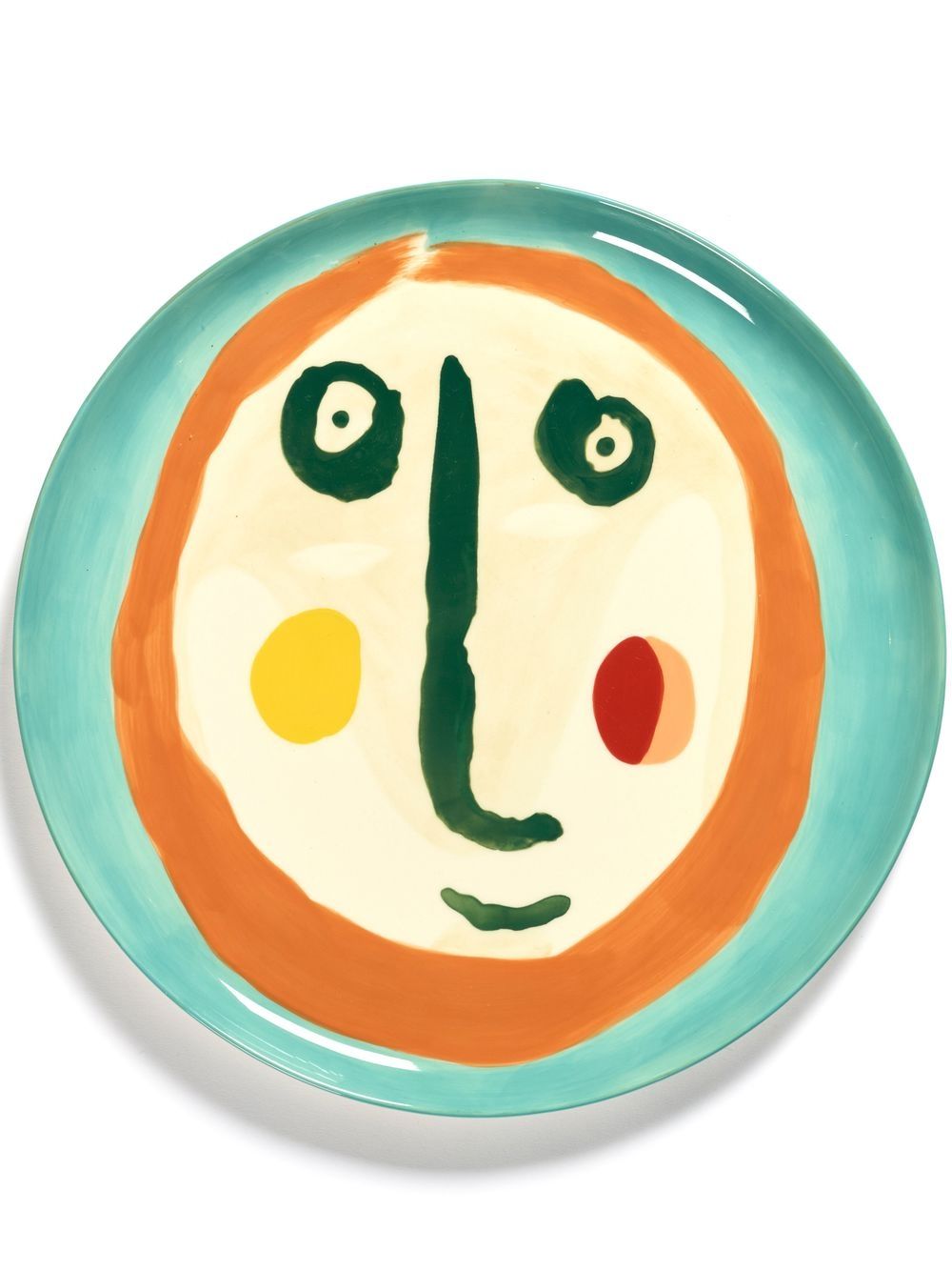 Feast Face 2' abstract-print serving plate - Blue