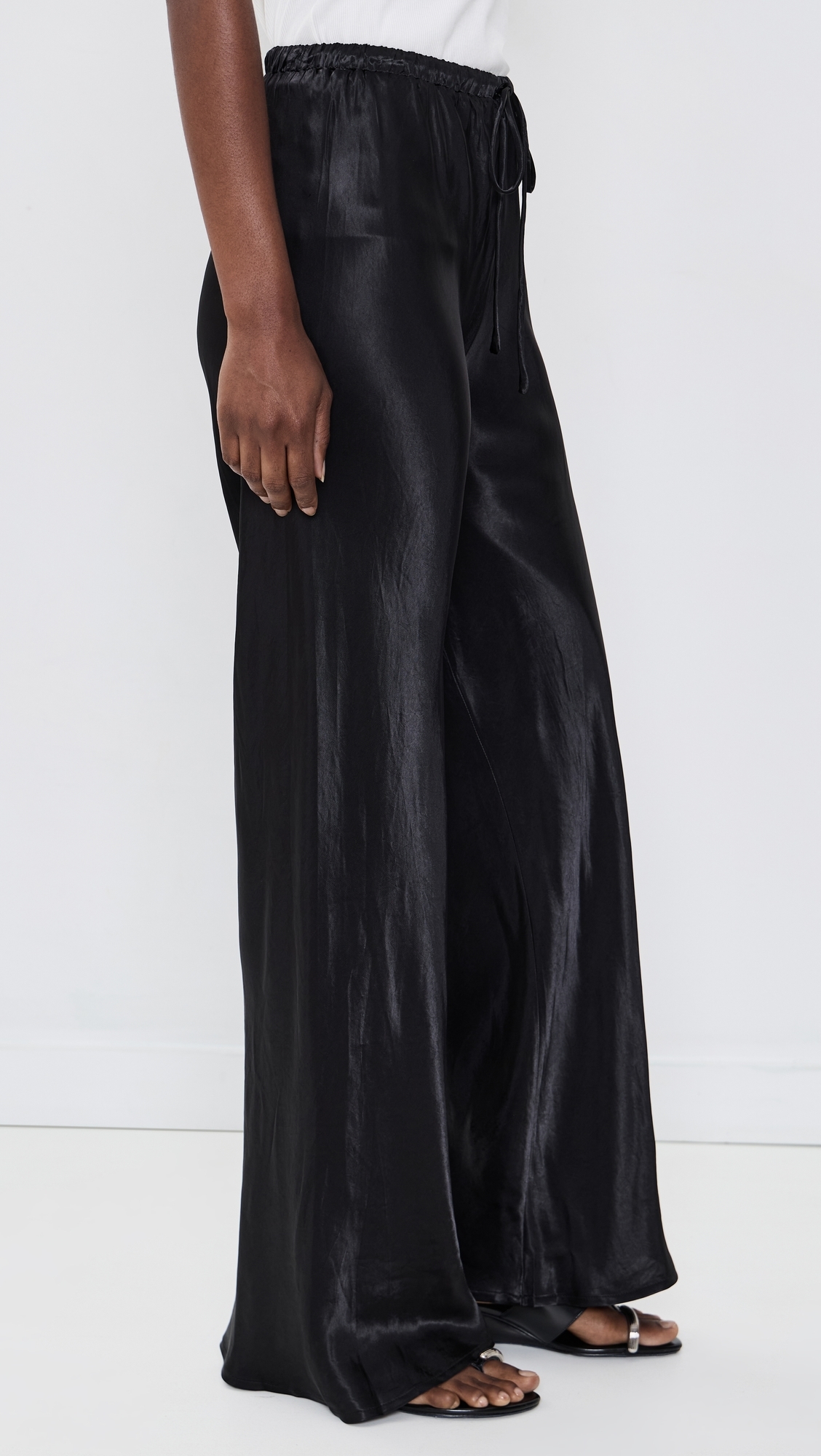 Rae Satin Pants Black