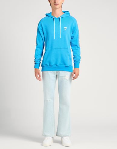 Man Sweatshirt Azure Size M Cotton