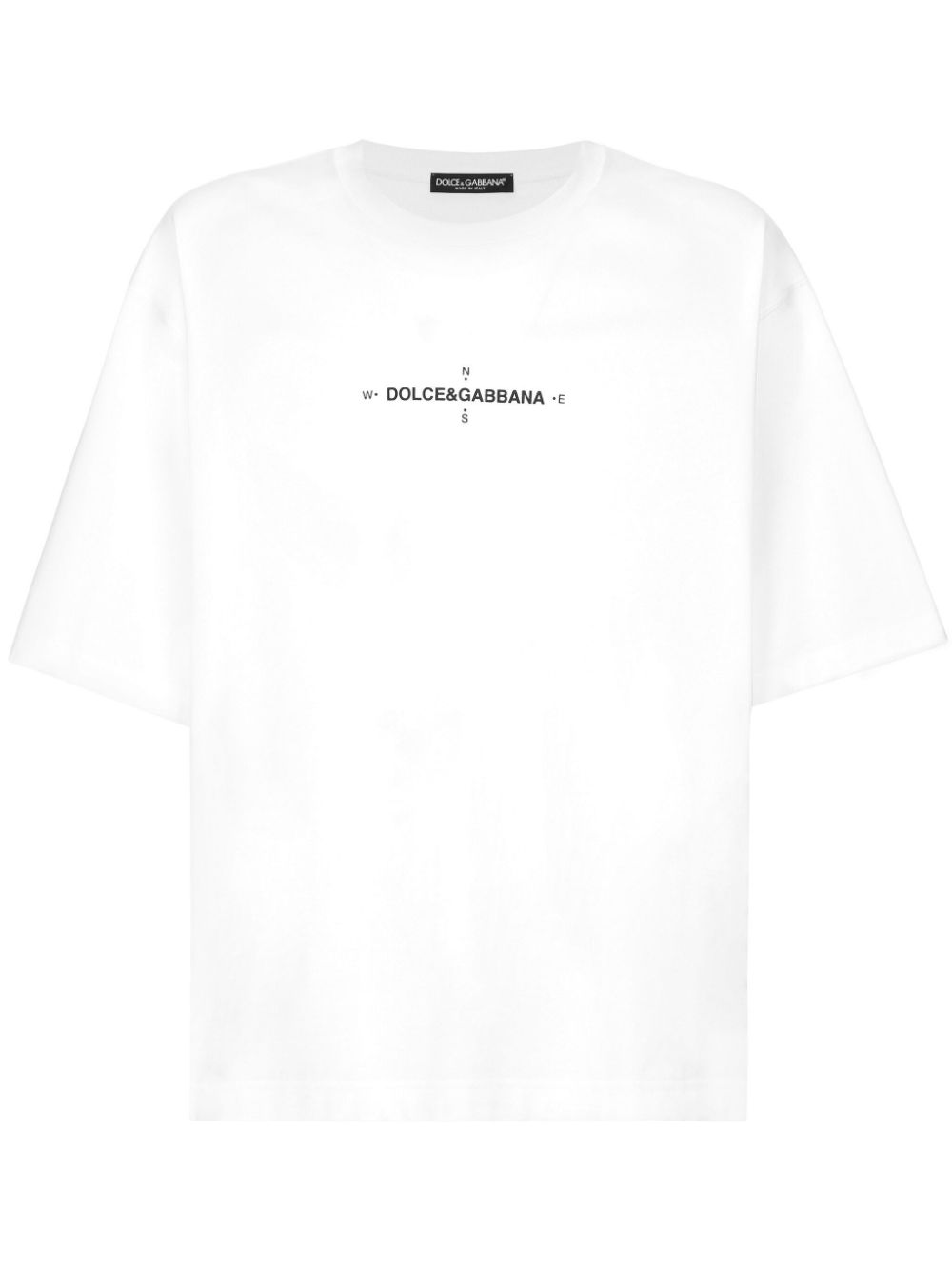 Marina-print cotton T-shirt - White