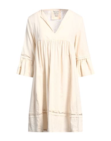 Woman Mini dress Ivory Size 8 Linen, Cotton