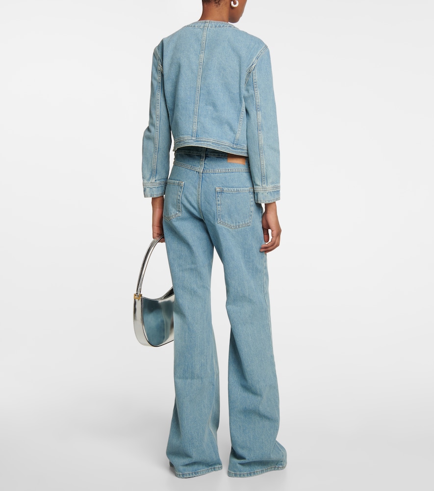 Low-rise flared jeans