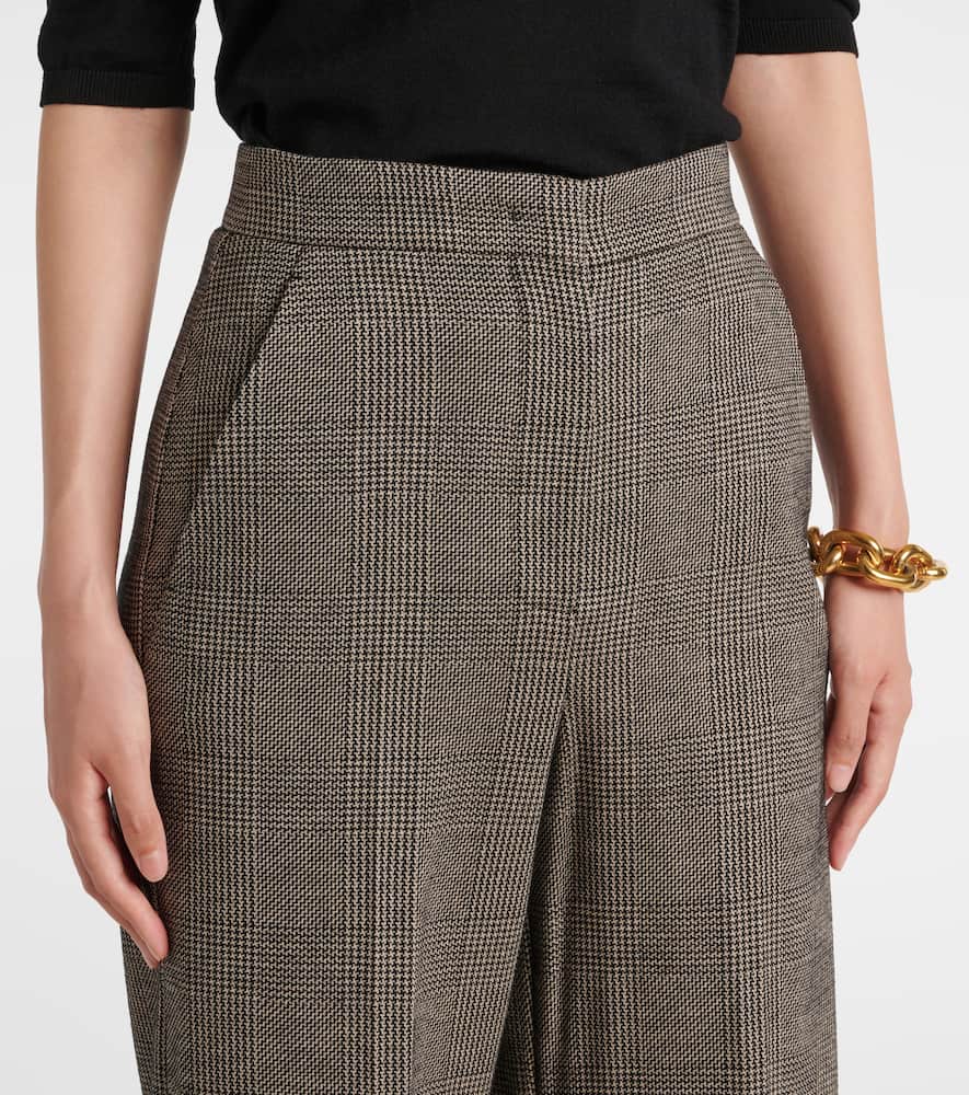 Max Mara Cognac houndstooth wool-blend straight pants