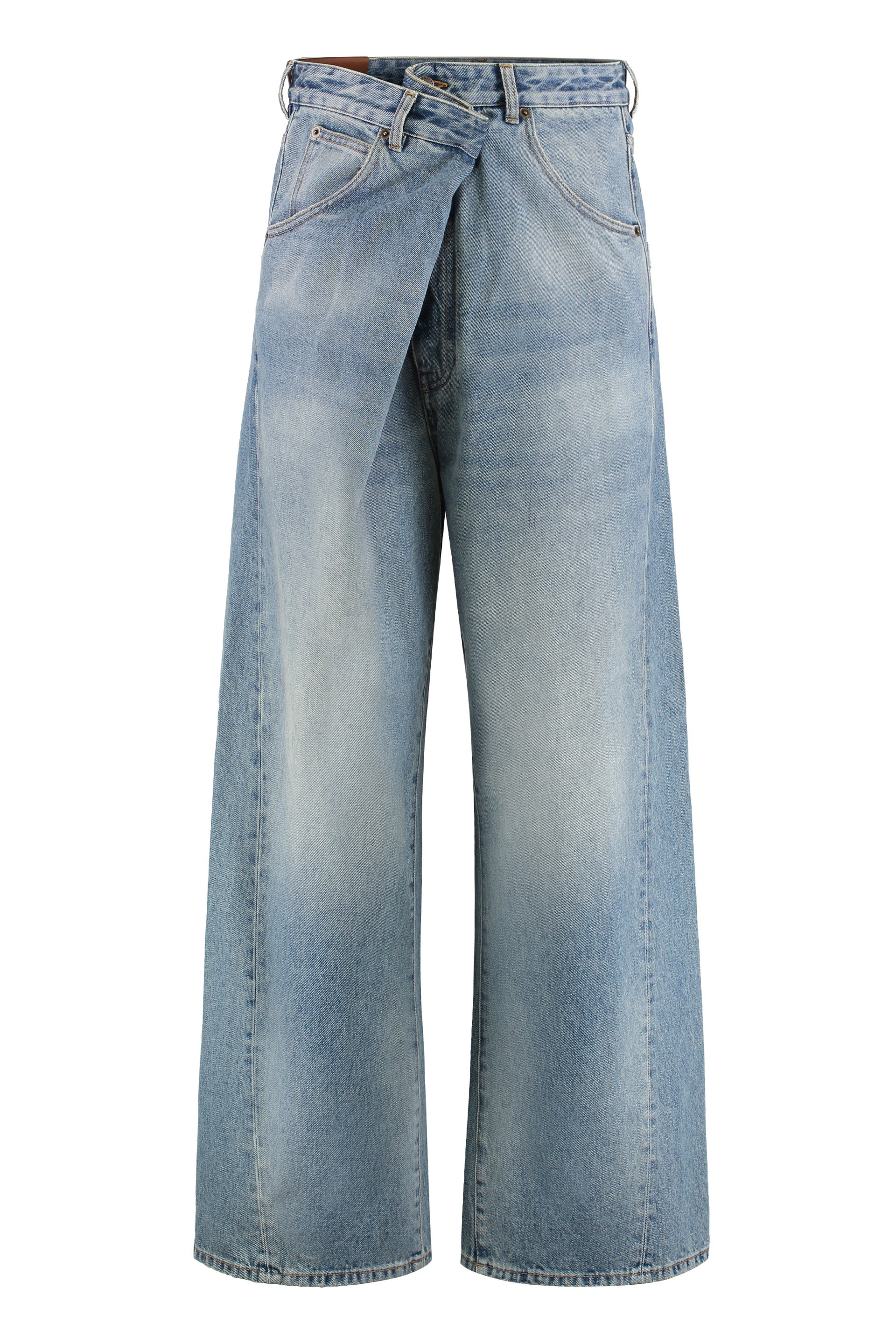 Wide-Fit Oversized Jeans with Asymmetrical Zip