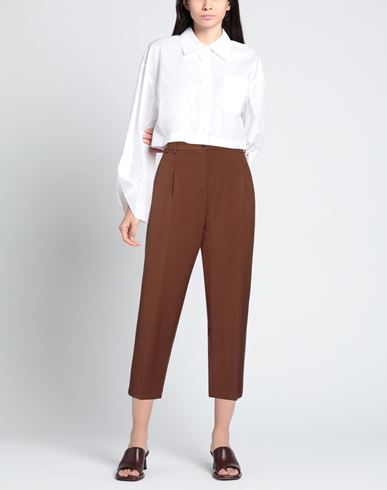 Woman Pants Brown Size 10 Polyester, Viscose, Elastane