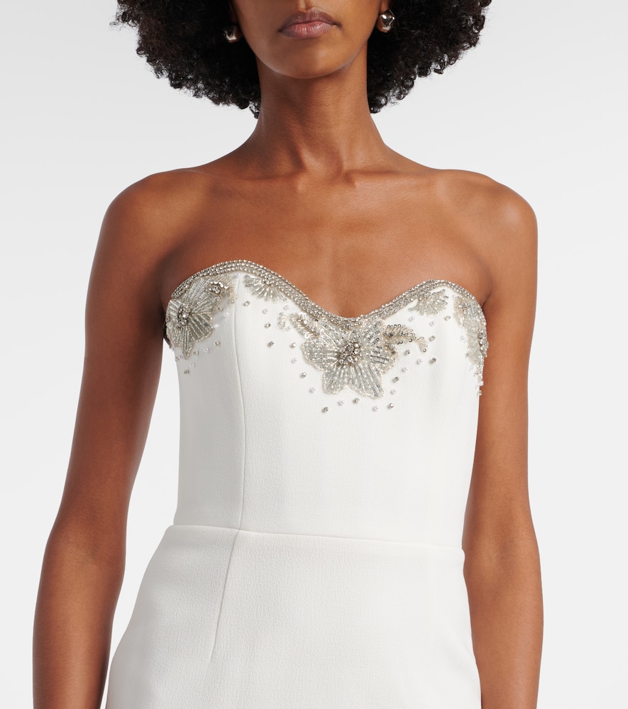 Bridal Melva embellished crêpe gown