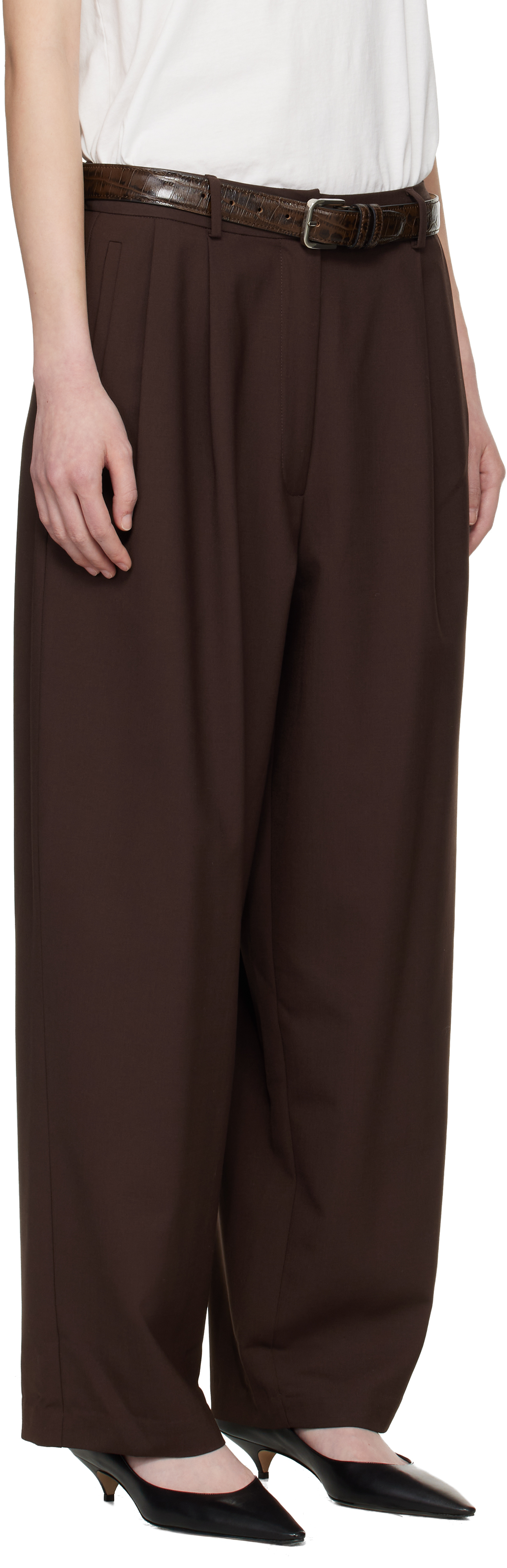 Brown Tailored Masculine Trousers