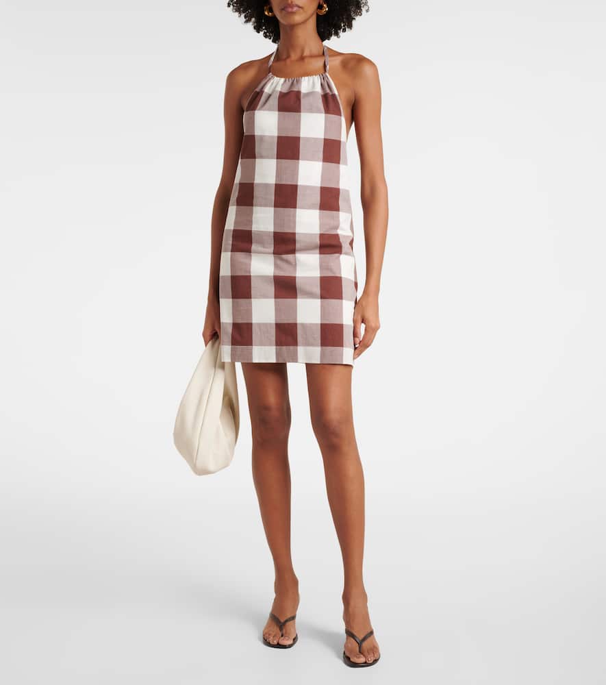 Callie gingham cotton minidress