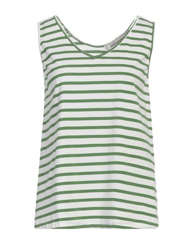 Woman Top Green Size 10 Cotton, Elastane