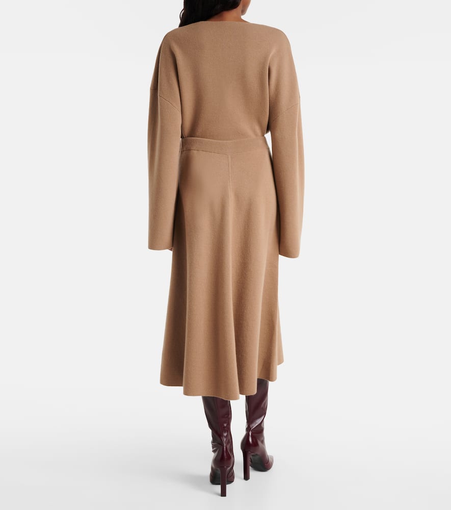 Wool and cashmere midi skirt