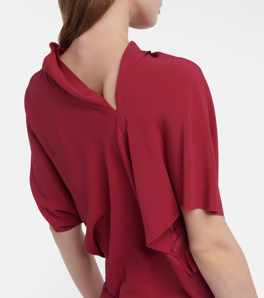 Asymmetrical silk-blend top