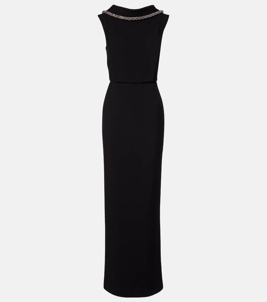 Embellished crêpe gown