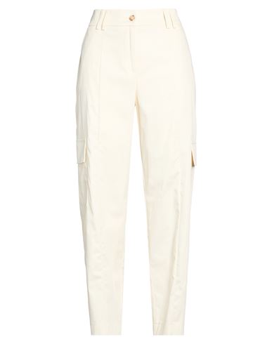 Woman Pants Ivory Size M Cotton, Elastane