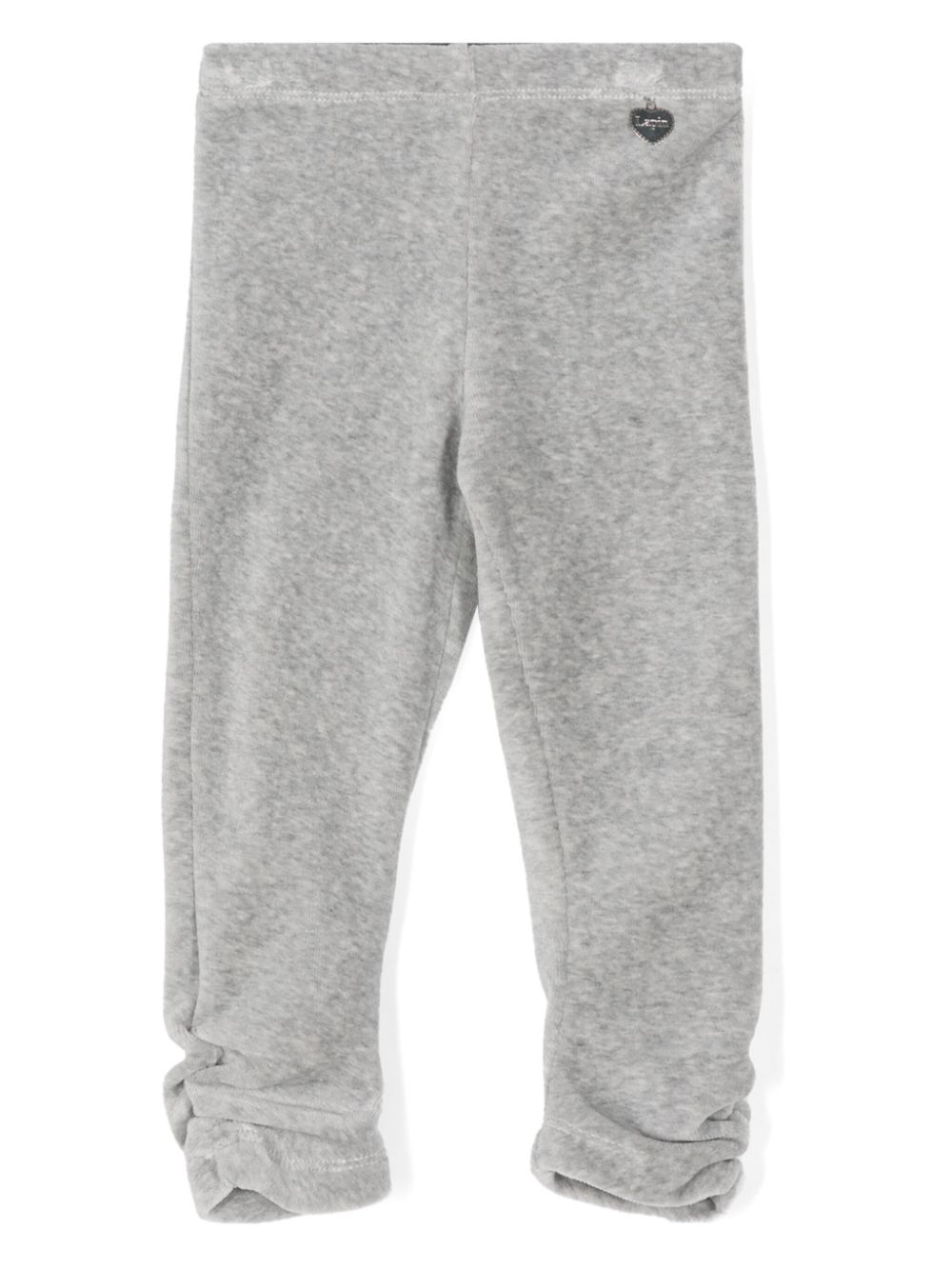 Mélange-effect velvet trousers - Grey